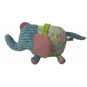 Elephant Plush Toy Maison Chic Blue Green Soft Stuffed Crinkley Ears 11" Animal